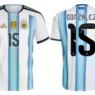 adult & kids Argentina National Soccer Uniform 15 Gonzalez Jersey Home Stadium 2026 Blue Activewear