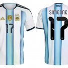 adult & kids Argentina National Soccer Uniform 17 Simeone Jersey Home Stadium 2026 Blue Activewear