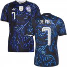 adult & kids Argentina National Soccer Uniform 7 Rodrigo De Paul Jersey Away 2026 Black Activewear
