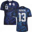 adult & kids Argentina National Soccer Uniform 13 ROMERO Jersey Away Stadium 2026 Black Activewear