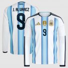 adult & kids Argentina National Soccer Uniform 9 Julián Álvarez Jersey Home 2026 Blue Long-Sleeve