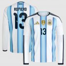 adult & kids Argentina National Soccer Uniform 13 Romero Jersey Home Stadium 2026 Blue Long-Sleeve