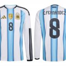adult & kids Argentina National Soccer Uniform 8 Enzo Fernandez Jersey Home 2026 Blue Long-Sleeve