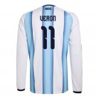 adult & kids Argentina National Soccer Uniform 11 Veron Jersey Home Stadium 2026 Blue Long-Sleeve