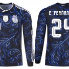 adult unisex Argentina National Soccer Uniform 24 E.Fernandez Jersey Away 2026 Black Long-Sleeve