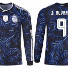 adult unisex Argentina National Soccer Uniform 9 Julián Álvarez Jersey Away 2026 Black Long-Sleeve