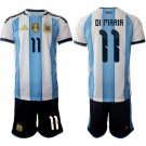 adult & kids Argentina Soccer Uniform Suit 11 Angel Di Maria Jersey Set Home 2026 Blue Activewear