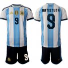 adult & kids Argentina National Soccer Uniform Suit 9 BATISTUTA Jersey Set Home 2026 Blue Activewear