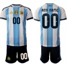 adult & kids Argentina Soccer Uniform Suit 00 Custom name number Jersey Set 2026 Home Activewear