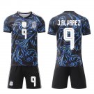 adult & kids Argentina National Soccer Uniform Suit 9 Julian Alvarez Jersey Set 2026 Away Activewear