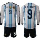 adult & kids Argentina Soccer Uniform Suit 9 Julian Alvarez Jersey Set Home 2026 Blue Long-Sleeve