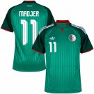 adult unisex Algeria National Soccer Uniform 11 Madjer Jersey Away Stadium 2026 Green Activewear
