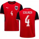 adult & kids Austria National Soccer Team Uniform 4 SCHLAGER Jersey Home Stadium 2026 Red Activewear