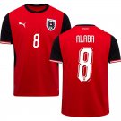 adult & kids Austria National Soccer Uniform 8 David Alaba Jersey Home Stadium 2026 Red Activewear