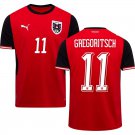 adult & kids Austria National Soccer Uniform 11 GREGORITSCH Jersey Home Stadium 2026 Red Activewear