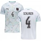 adult unisex Austria National Soccer Uniform 4 SCHLAGER Jersey Away Stadium 2026 White Activewear