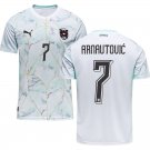 adult unisex Austria National Soccer Uniform 7 Marko Arnautović Jersey Away 2026 White Activewear