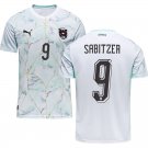 adult unisex Austria National Soccer Uniform 9 Marcel Sabitzer Jersey Away 2026 White Activewear
