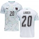 adult unisex Austria National Team Soccer Uniform 20 Konrad Laimer Jersey Away 2026 White Activewear