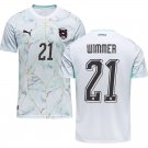 adult unisex Austria National Soccer Uniform 21 WIMMER Jersey Away Stadium 2026 White Activewear