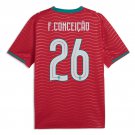 adult & kids Portugal National Soccer Team Uniform 26 F.CONCEIÇÃO Jersey Home 2026 Red Activewear