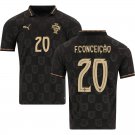 adult & kids Portugal x Eusébio Pantera Negra 20 Francisco Conceicao Jersey Special Black Soccer
