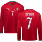 adult & kids Portugal National Soccer Uniform 7 Cristiano Ronaldo Jersey Home 2026 Red Long-Sleeve