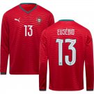 adult & kids Portugal National Soccer Uniform 13 EUSEBIO Jersey Home Stadium 2026 Red Long-Sleeve