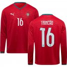 adult & kids Portugal National Soccer Uniform 16 Francisco Trincão Jersey Home 2026 Red Long-Sleeve