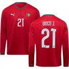 adult & kids Portugal National Soccer Uniform 21 Diogo Jota Jersey Home Stadium 2026 Red Long-Sleeve