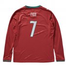 adult & kids Portugal National Soccer Team Uniform 7 Figo Jersey Home Stadium 2026 Red Long-Sleeve
