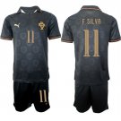 adult & kids Portugal Soccer Team Uniform Suit 11 F.SILVA Jersey Set Special 2026 Black Activewear