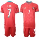 adult & kids Portugal National Soccer Team Uniform Suit 7 FIGO Jersey Set Home 2026 Red Activewear