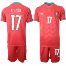 adult & kids Portugal National Soccer Uniform Suit 17 Rafael Leão Jersey Set 2026 Home Activewear