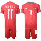adult & kids Portugal National Soccer Uniform Suit 11 JOAO FELIX Jersey Set Home 2026 Red Activewear