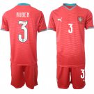 adult & kids Portugal National Soccer Team Uniform Suit 3 RUBEN Jersey Set Home 2026 Red Activewear
