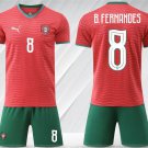 adult & kids Portugal National Soccer Uniform Suit 8 Bruno Fernandes Jersey Set 2026 Home Activewear