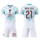 adult & kids Portugal National Soccer Uniform Suit 21 Diogo Jota Jersey Set 2026 Away Activewear