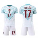 adult & kids Portugal National Soccer Uniform Suit 17 Rafael Leão Jersey Set 2026 Away Activewear