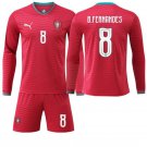 adult & kids Portugal Soccer Uniform Suit 8 Bruno Fernandes Jersey Set Home 2026 Red Long-Sleeve