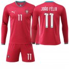 adult & kids Portugal National Soccer Uniform Suit 11 JOAO FELIX Jersey Set 2026 Home Long-Sleeve