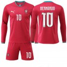 adult & kids Portugal Soccer Uniform Suit 10 Bernardo Silva Jersey Set Home 2026 Red Long-Sleeve