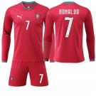 adult & kids Portugal Soccer Uniform Suit 7 Cristiano Ronaldo Jersey Set Home 2026 Red Long-Sleeve