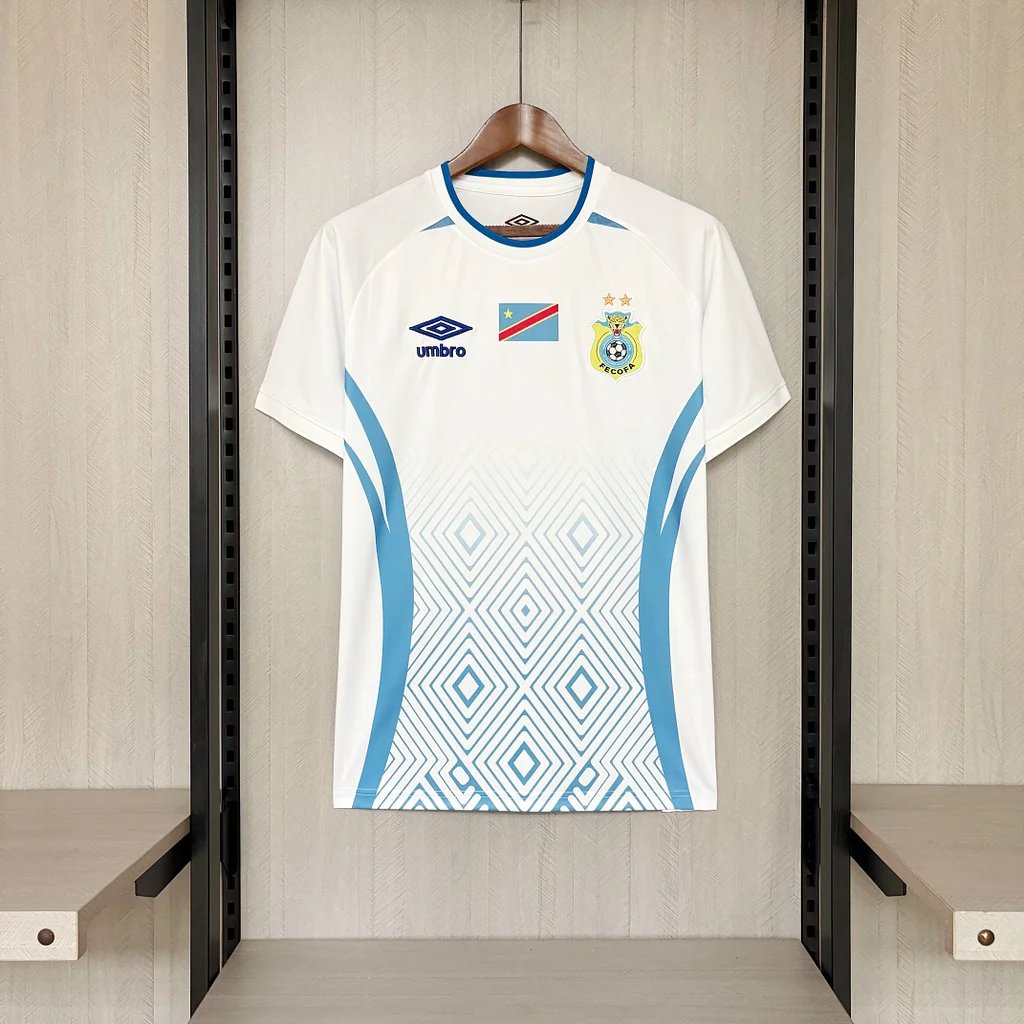 adult unisex DR Congo National Soccer Team Uniform Blank Jersey Away Stadium 2026 White Activewear