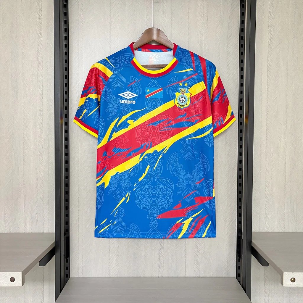 adult unisex DR Congo National Soccer Team Uniform Blank Jersey Special Edition 2026 Blue Activewear