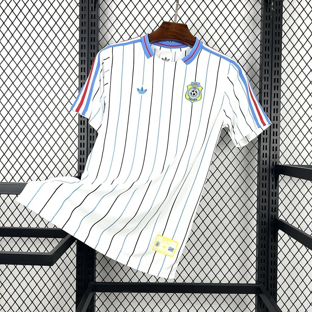 adult unisex DR Congo National Soccer Team Uniform Blank Jersey Terrace Icons 2026 White Activewear
