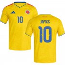 adult & kids Colombia National Soccer Uniform 10 James Rodriguez Jersey Home 2026 Yellow Activewear