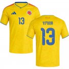 adult & kids Colombia National Soccer Team Uniform 13 Yerry Mina Jersey Home 2026 Yellow Activewear