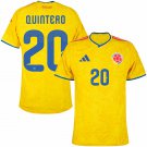 adult & kids Colombia National Soccer Uniform 20 Quintero Jersey Home Stadium 2026 Yellow Activewear