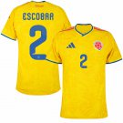 adult & kids Colombia National Soccer Uniform 2 Escobar Jersey Home Stadium 2026 Yellow Activewear